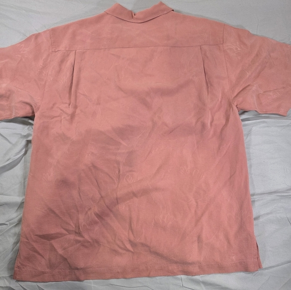 Tommy Bahama Coral Silk Button Down Marlin Logo Shirt - Picture 5 of 7